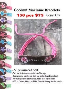 Coconut Macrame Bracelets - Ocean City